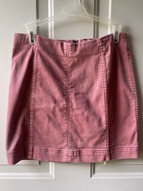 Jolt Pink Panel-Seam Denim Mini Skirt